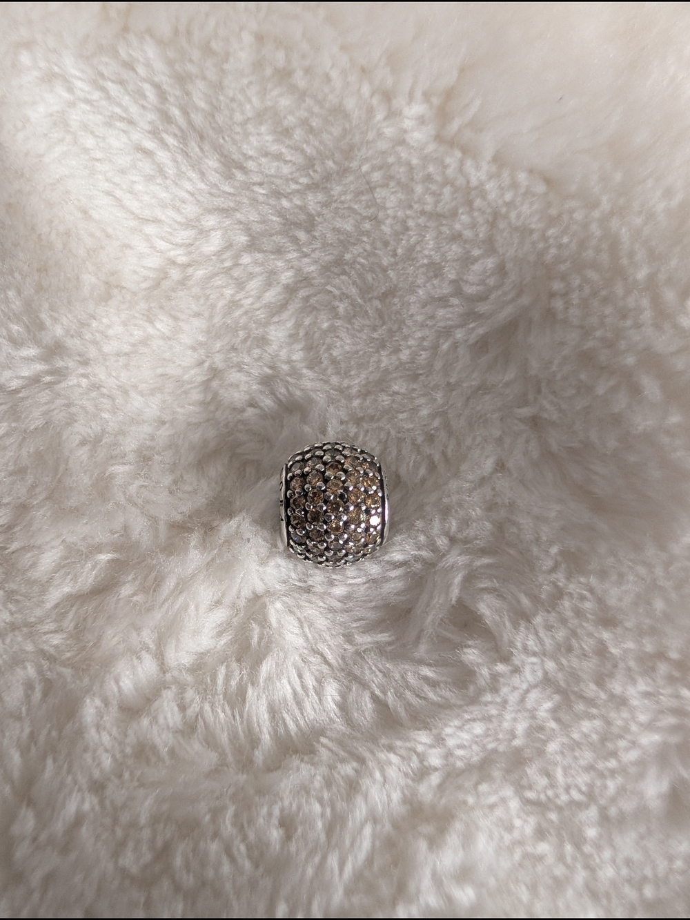 Pandora Silver Charm with Champagne Crystals